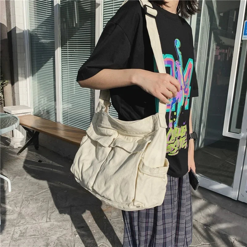 Spacious Canvas Shoulder Tote