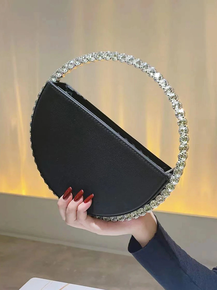 Circular Patent Leather Handbag