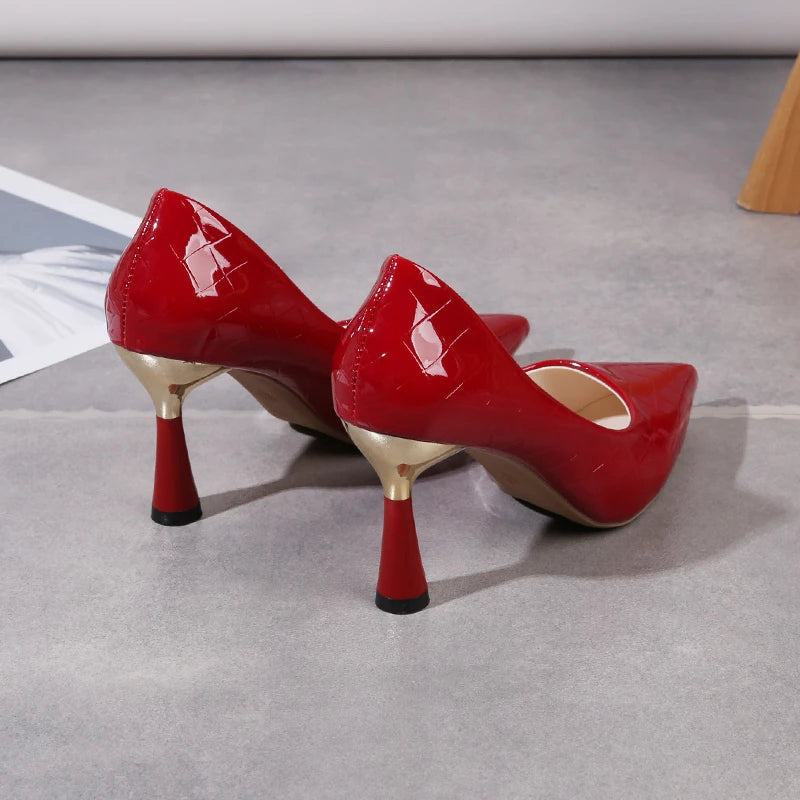 Plaid Pointed Platform Heel Pumps