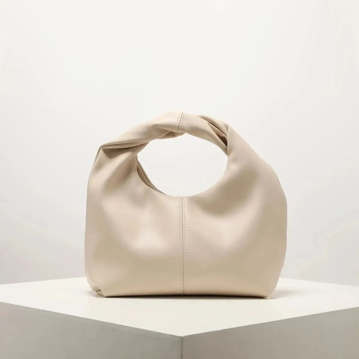 Ruched Square Top Handle Bag