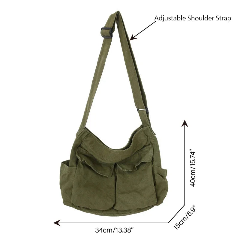Spacious Canvas Shoulder Tote