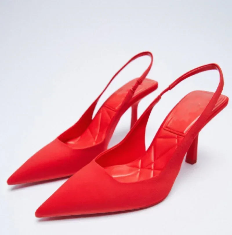 Suede Pointed Gladiator Heel Pumps