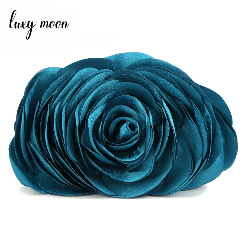 Embroidered Velour Evening Clutch