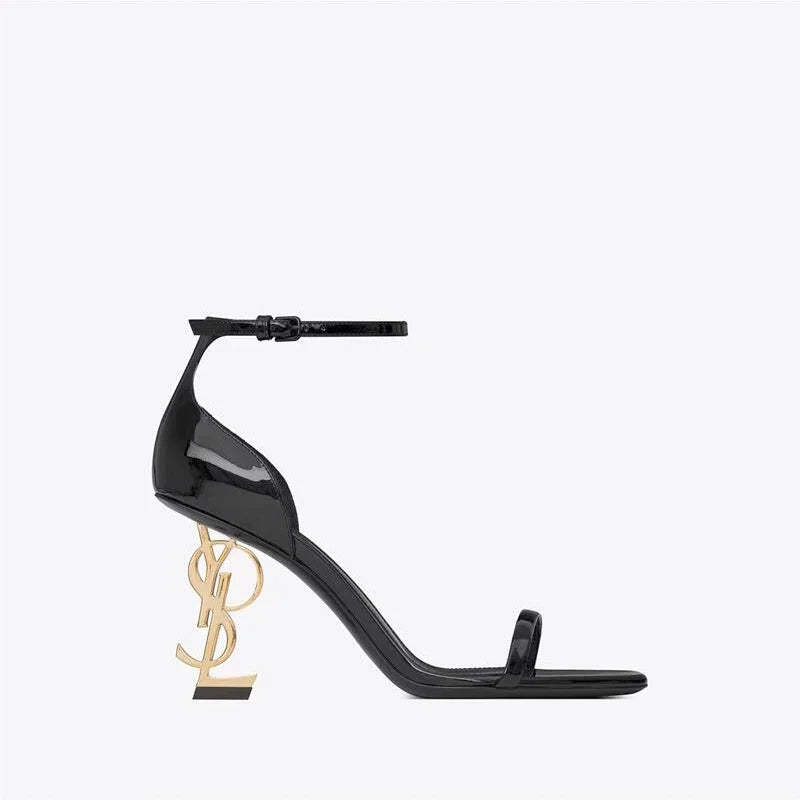 Metal Heel Patent Platform Pumps