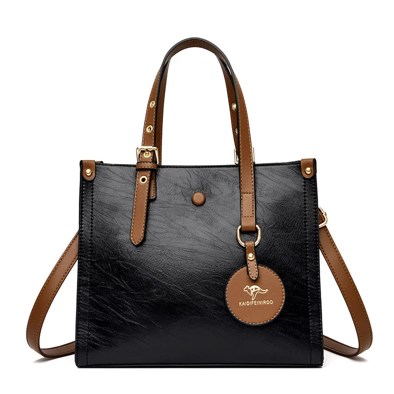 Vintage Split Leather Tote