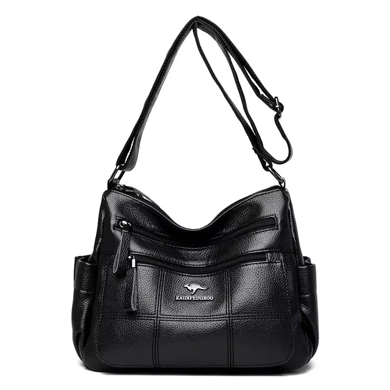 Sequined Leather Shoulder Tote