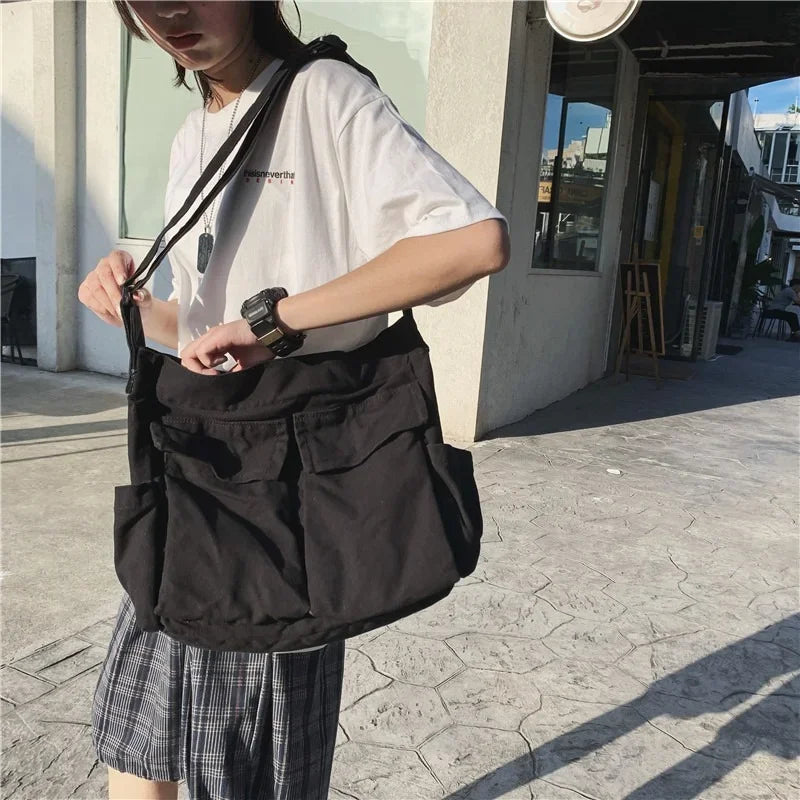 Spacious Canvas Shoulder Tote