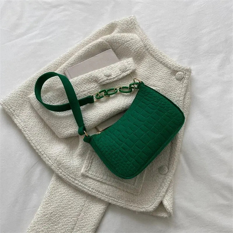 Fur-Lined Felt Bucket Bag