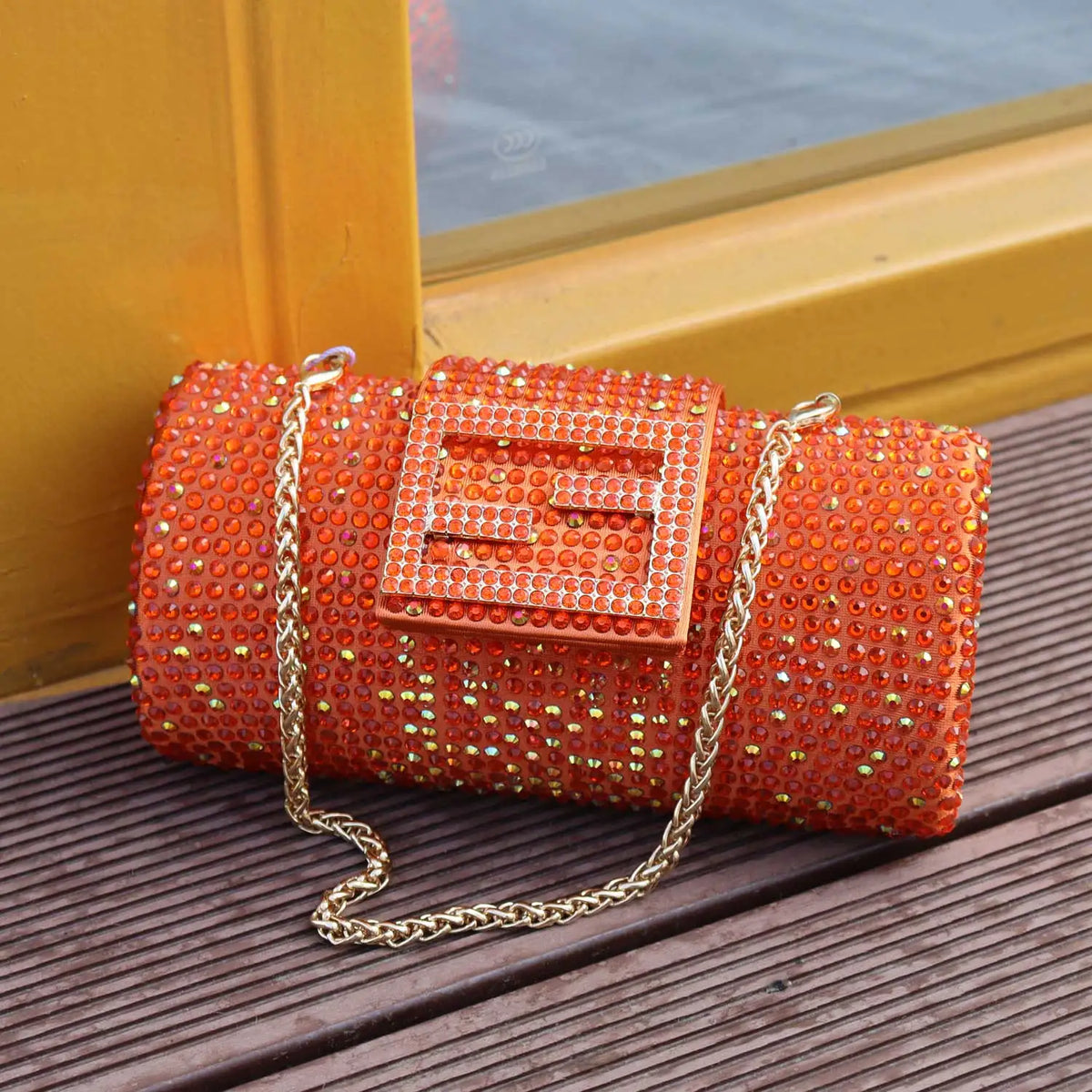 Beaded Bow Evening Clutch Bag