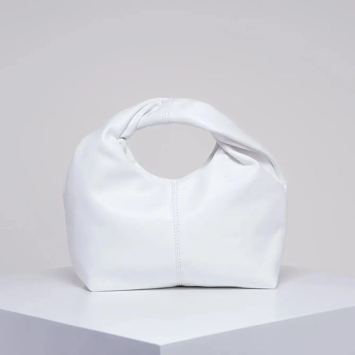 Ruched Square Top Handle Bag