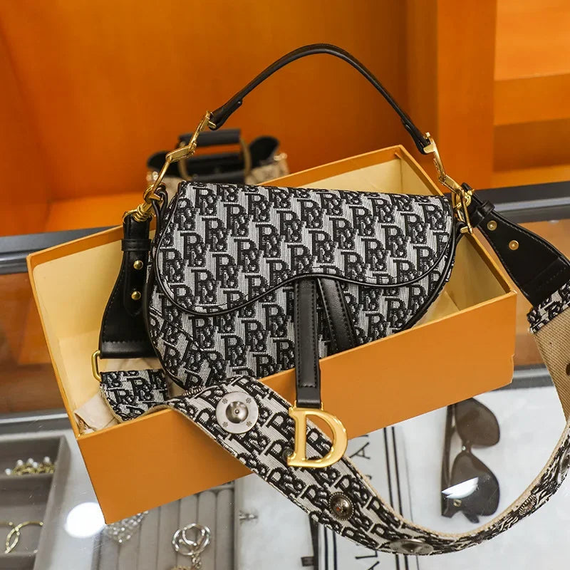 Microfiber Baguette Shoulder Handbag