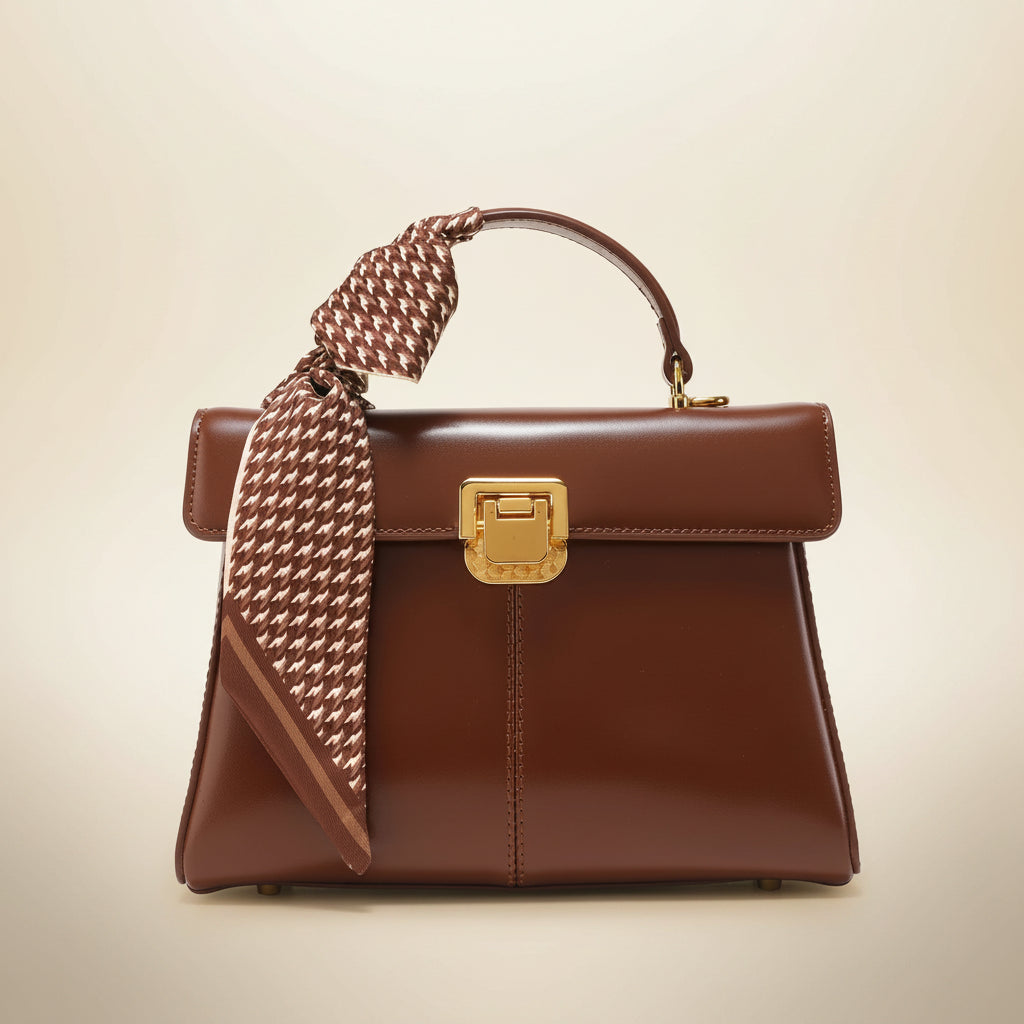 Split Leather Organizer Messenger Bag