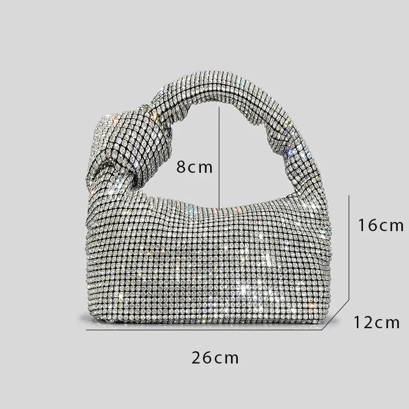 Metallic Diamond Flap Handbag