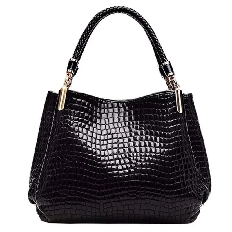 Sequined Leather Shoulder Tote
