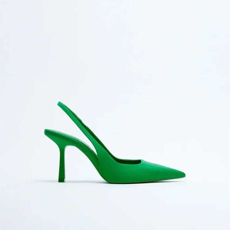 Suede Pointed Gladiator Heel Pumps