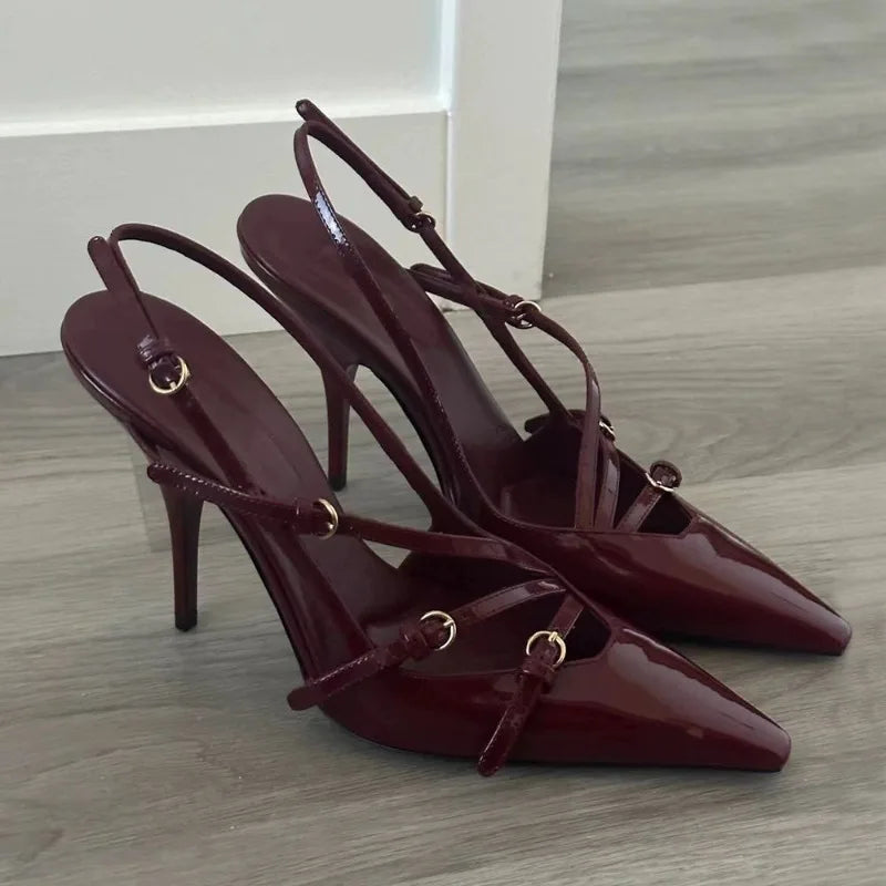 Hollow Pointed Slingback Heel Pumps