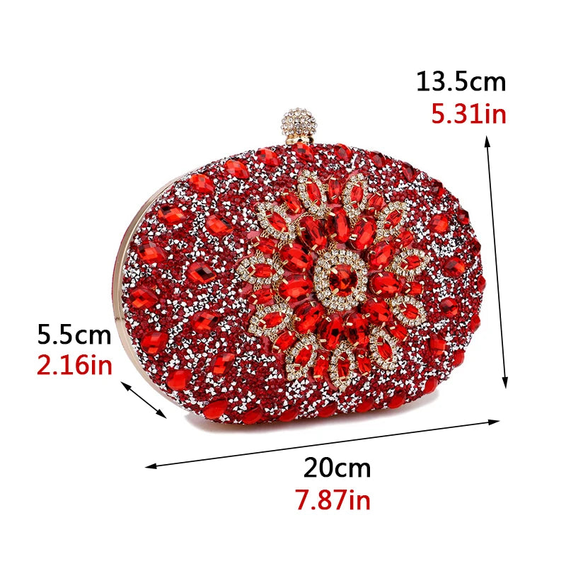 Floral Sequin Circular Clutch