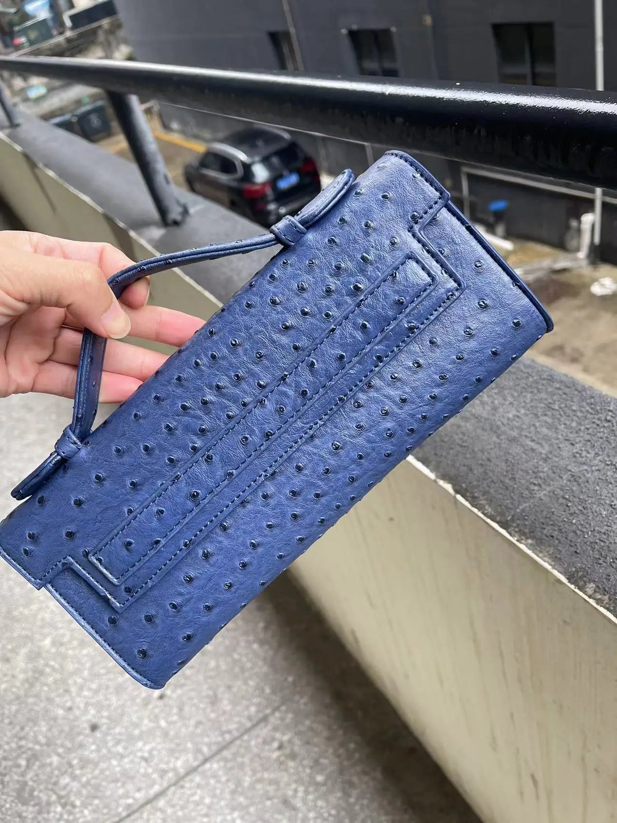 Ostrich Textured Multi-Compartment Tote