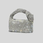 Riley Metallic Flap Bag - Diamond Decorated Evening Clutch