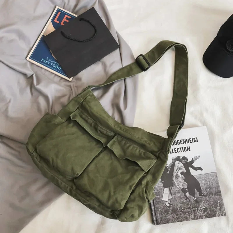 Spacious Canvas Shoulder Tote