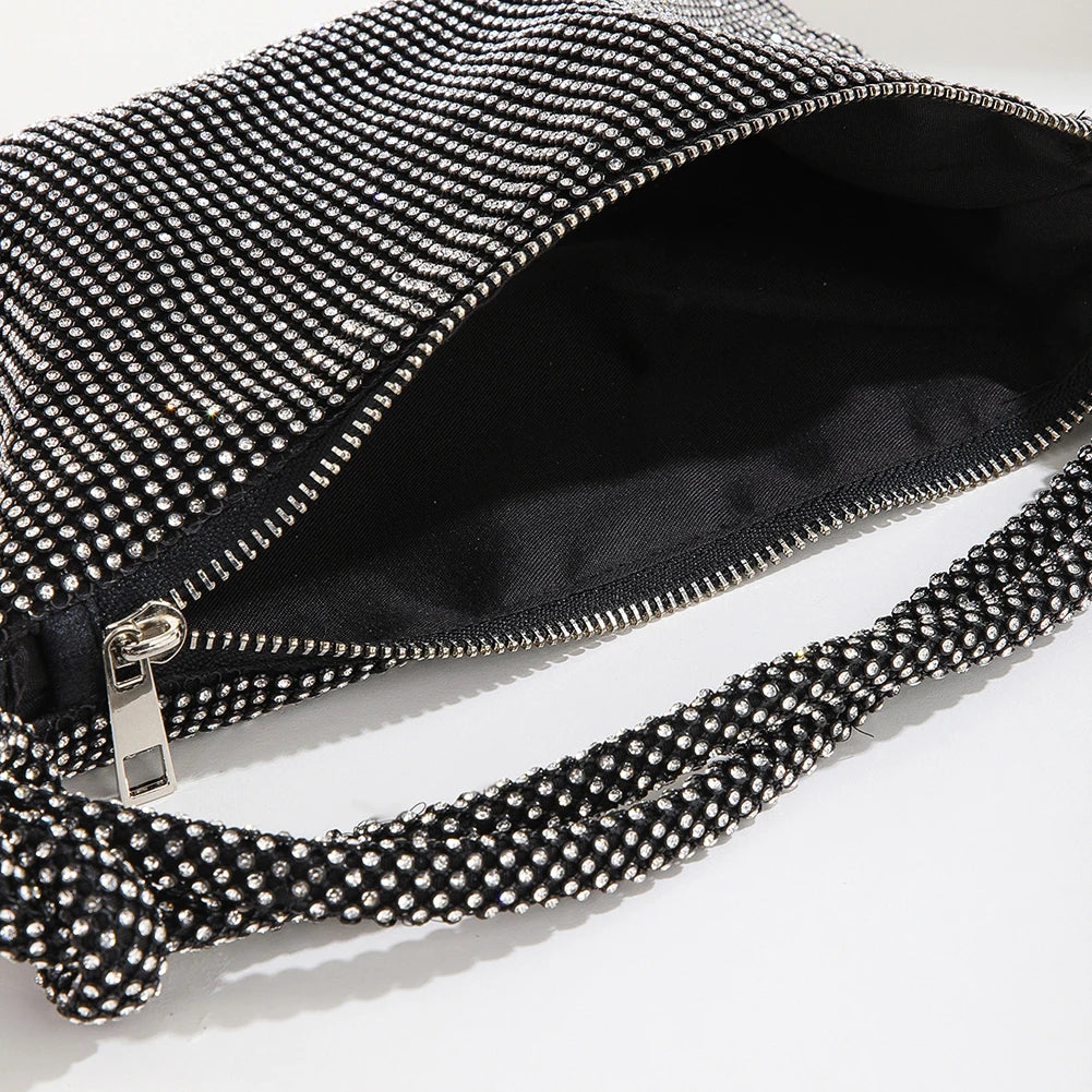 Metallic Saddle Shoulder Handbag