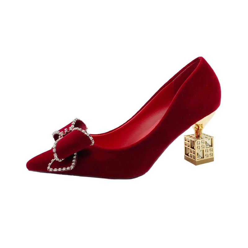 Bling Pointed Autumn Heel Pumps
