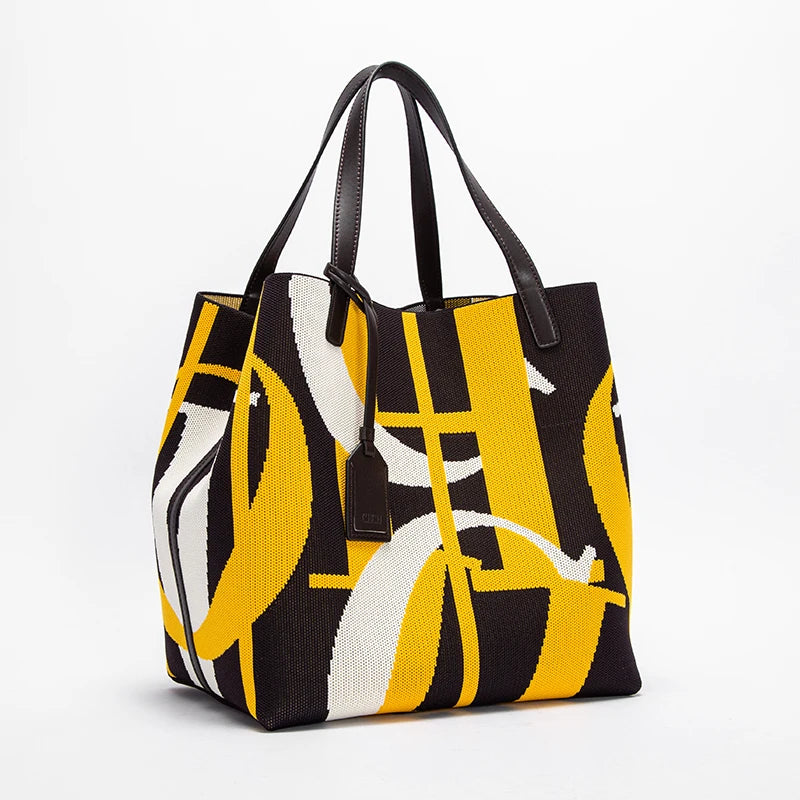 Cotton Bucket Shoulder Handbag