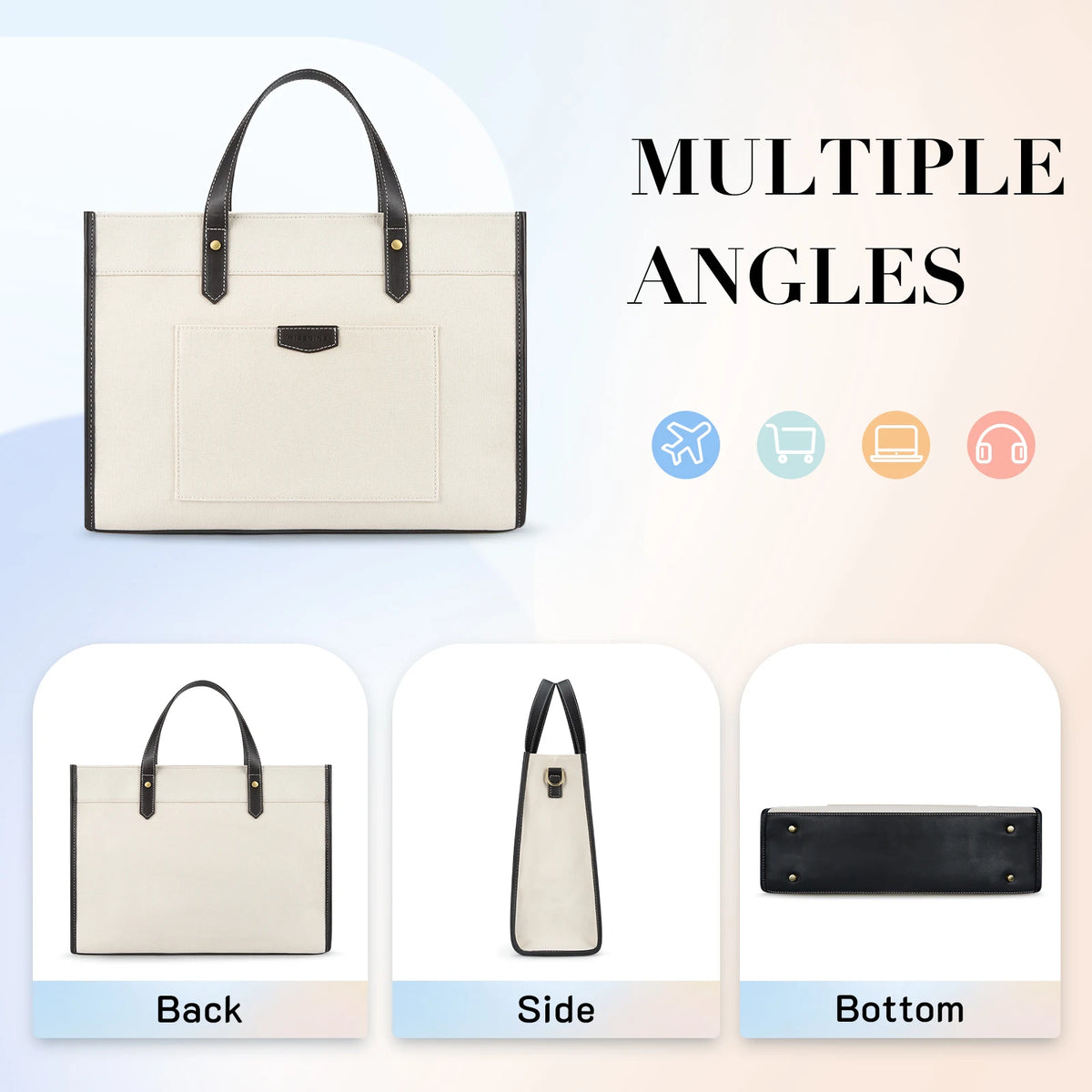 Canvas Laptop Messenger Handbag