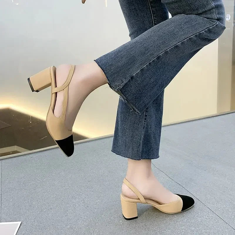 Square Mid Heel Summer Sandals