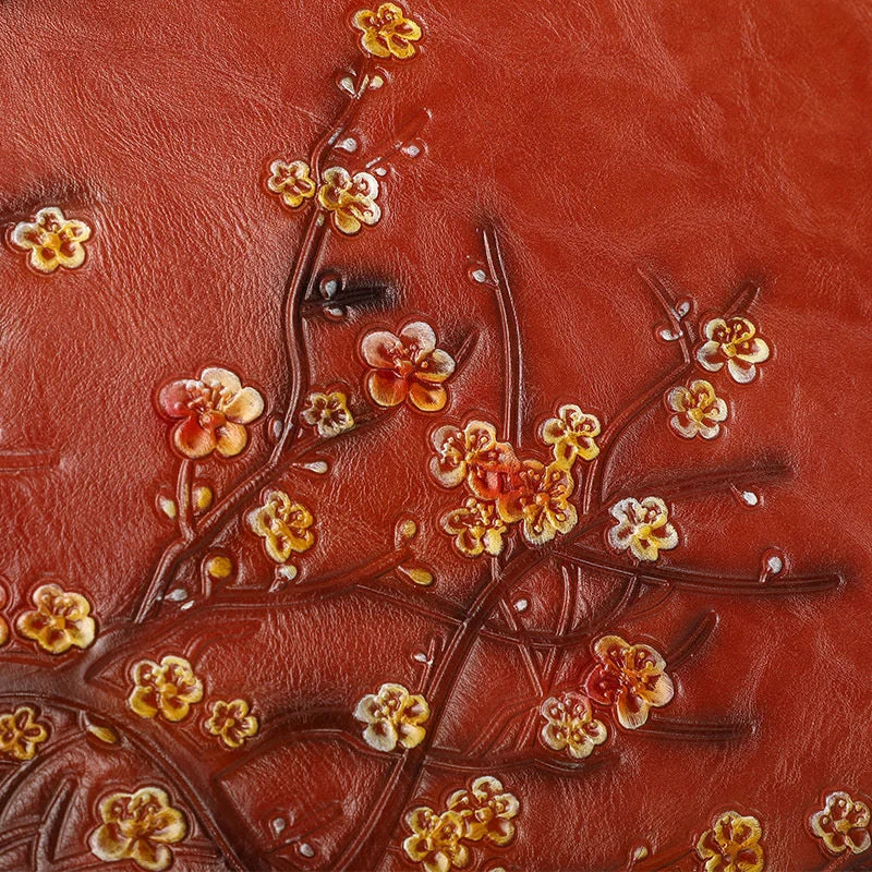 Vintage Floral Leather Tote