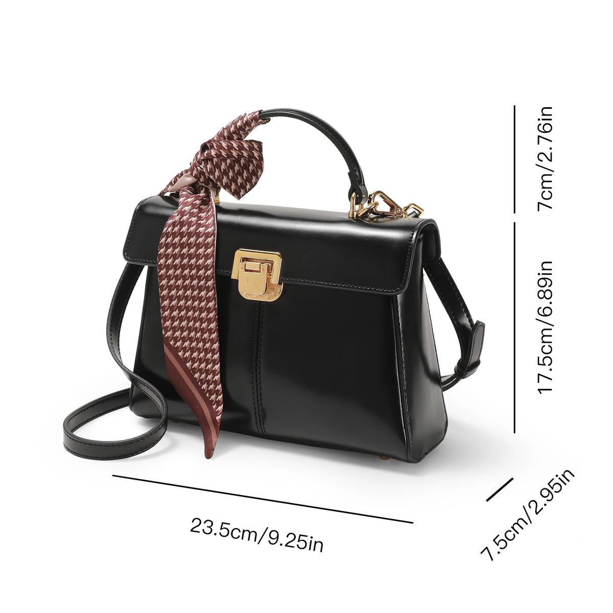 Split Leather Organizer Messenger Bag