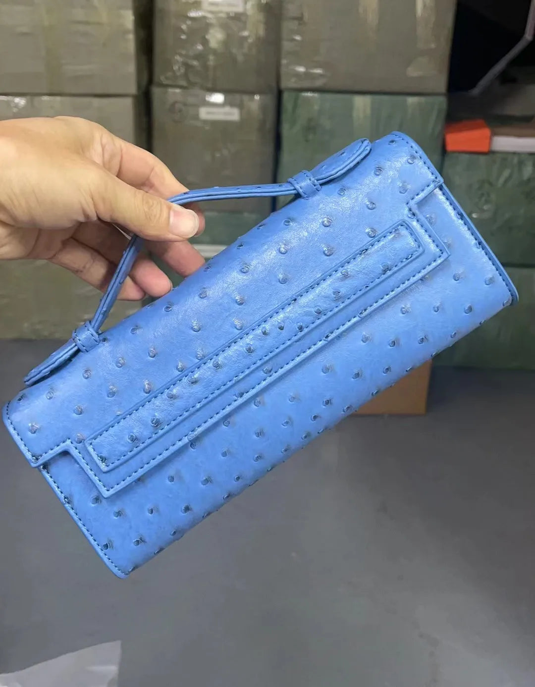 Ostrich Textured Multi-Compartment Tote
