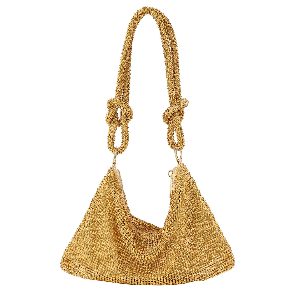 Metallic Saddle Shoulder Handbag