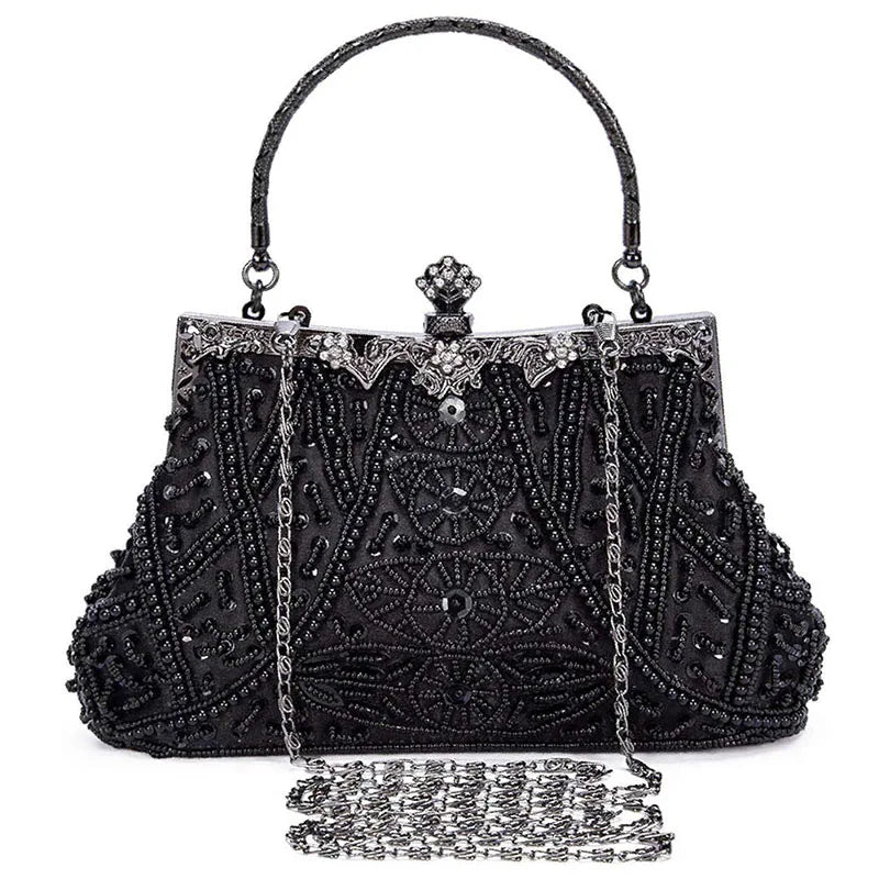 Floral Diamond Hobo Handbag