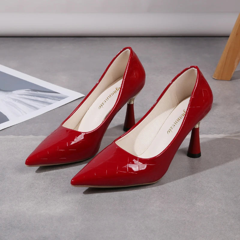 Plaid Pointed Platform Heel Pumps