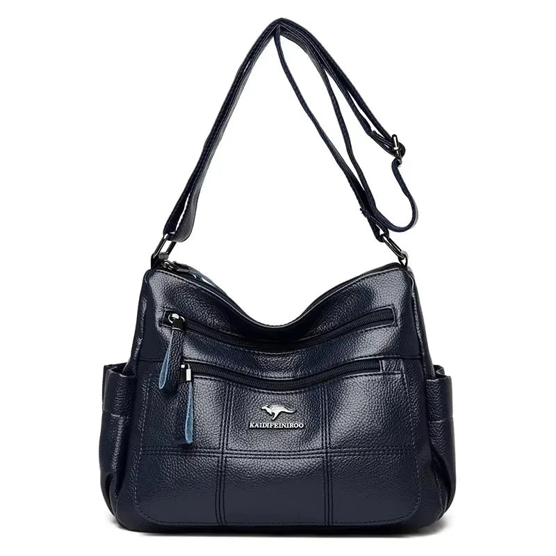 Sequined Leather Shoulder Tote
