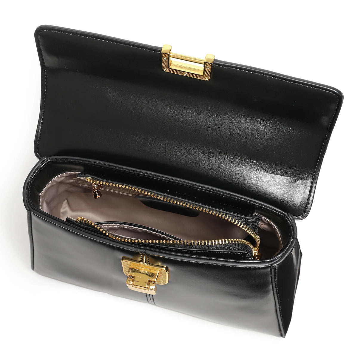 Split Leather Organizer Messenger Bag