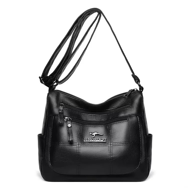 Sequined Leather Shoulder Tote