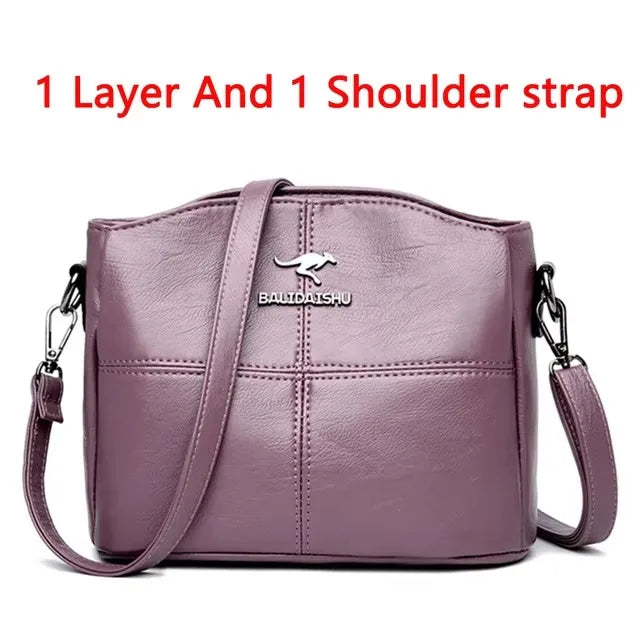 Sequined Leather Shoulder Tote