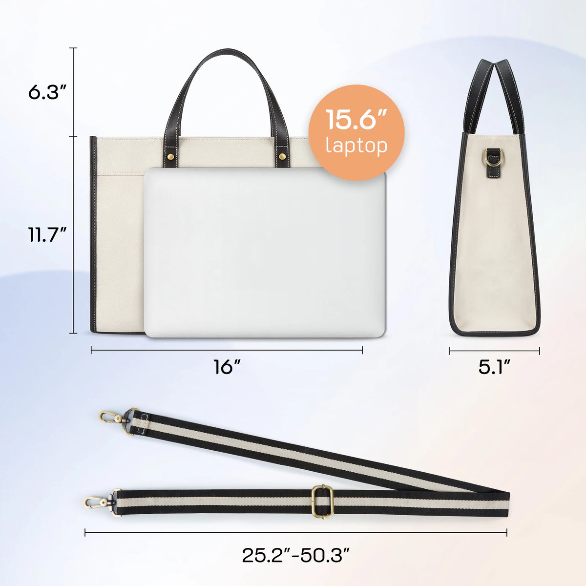 Canvas Laptop Messenger Handbag