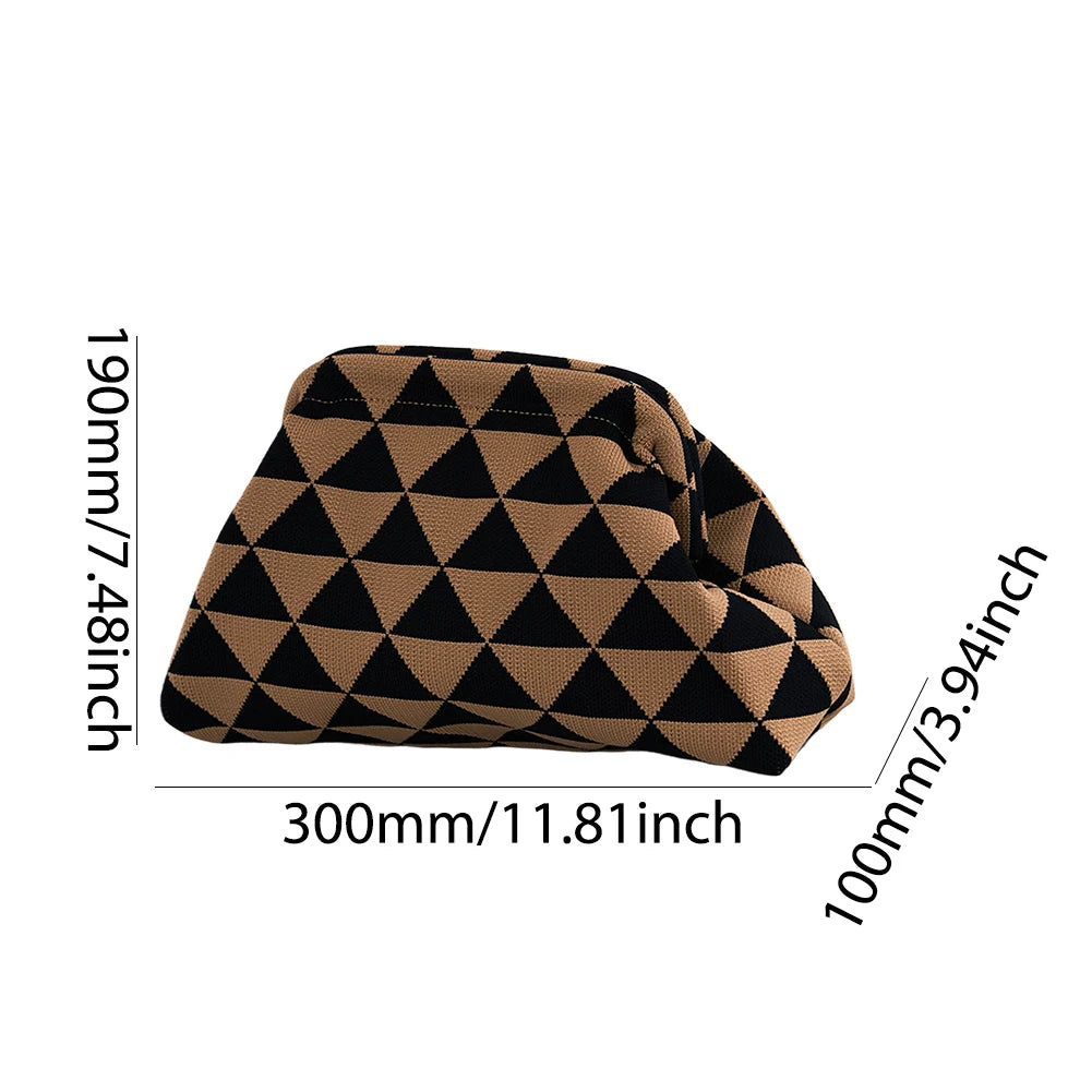 Striped Knitted Cotton Clutch Bag
