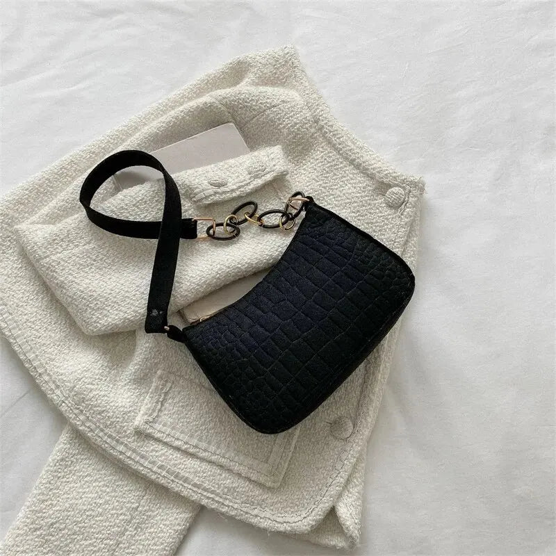 Fur-Lined Felt Bucket Bag