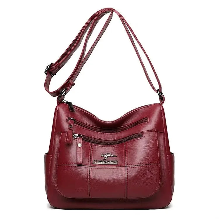 Sequined Leather Shoulder Tote