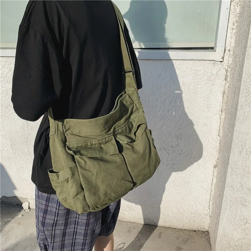 Spacious Canvas Shoulder Tote