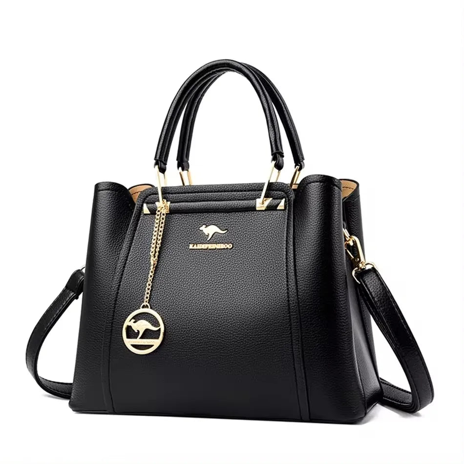 Sequined Leather Shoulder Tote