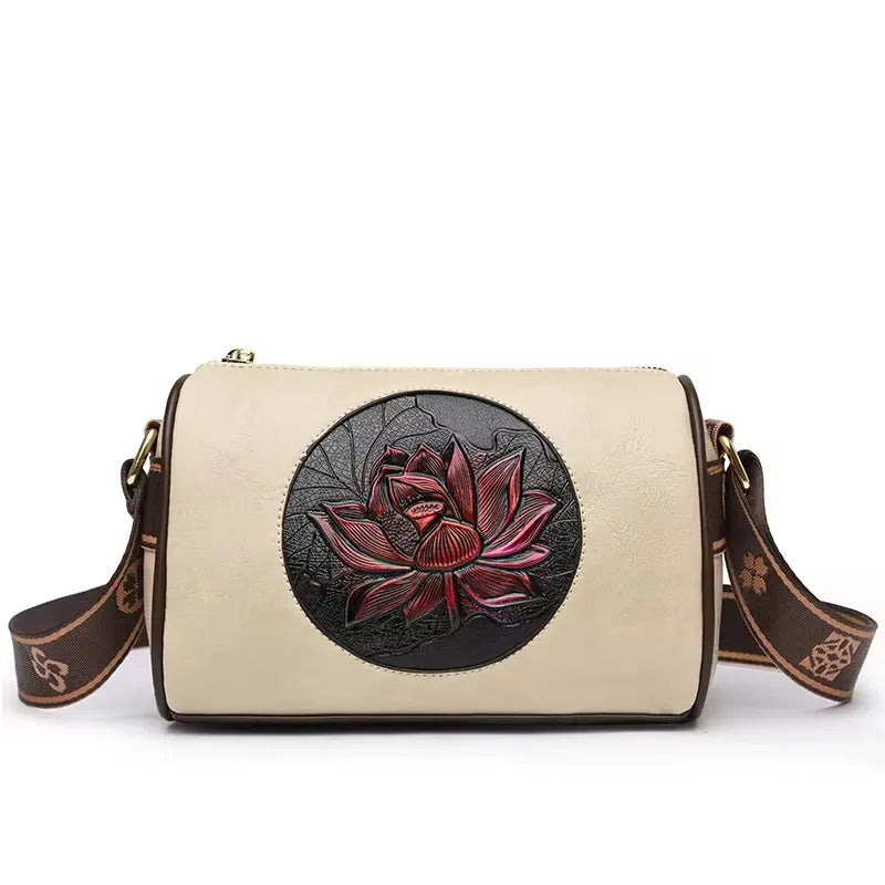 Sequined Leather Shoulder Tote