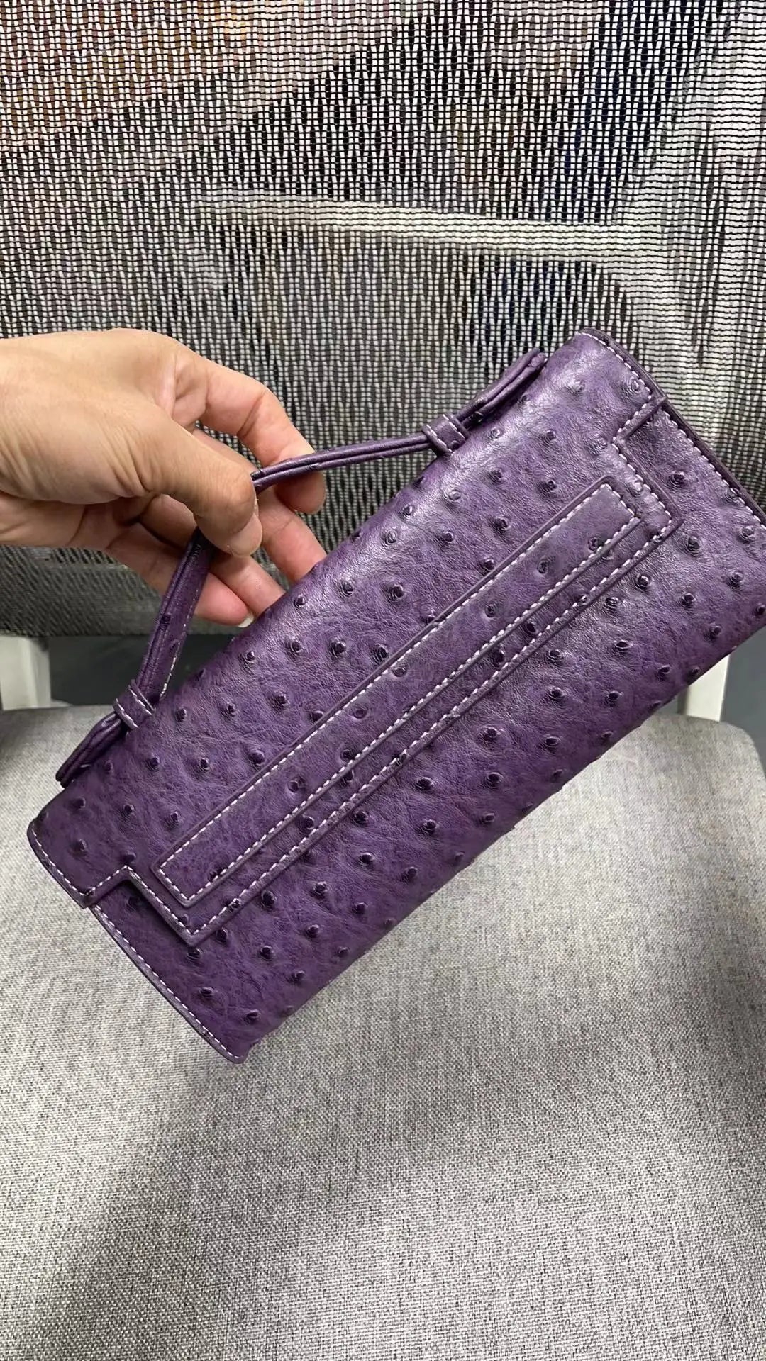 Ostrich Textured Multi-Compartment Tote
