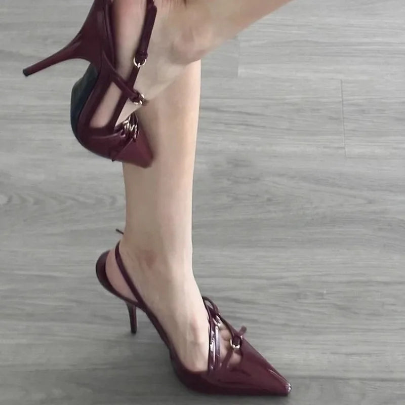 Hollow Pointed Slingback Heel Pumps