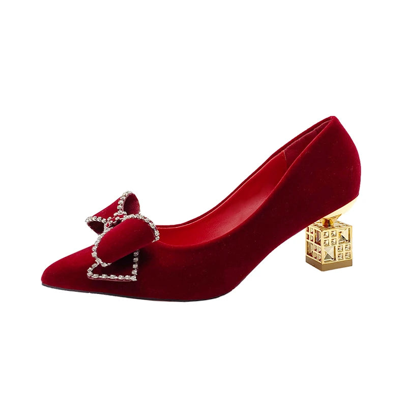Bling Pointed Autumn Heel Pumps