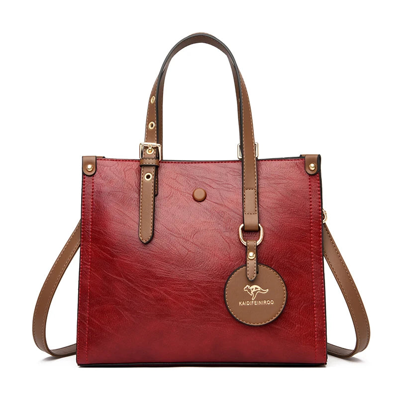 Vintage Split Leather Tote